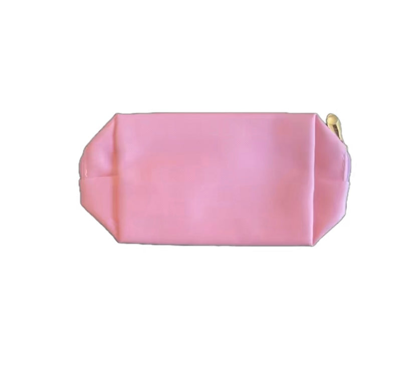 Pink “FACE” Cosmetic Makeup Bag, Patch Chenille Letter. Multi-colored