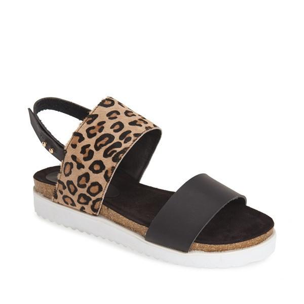 Women's Black Cheetah Print Sandal