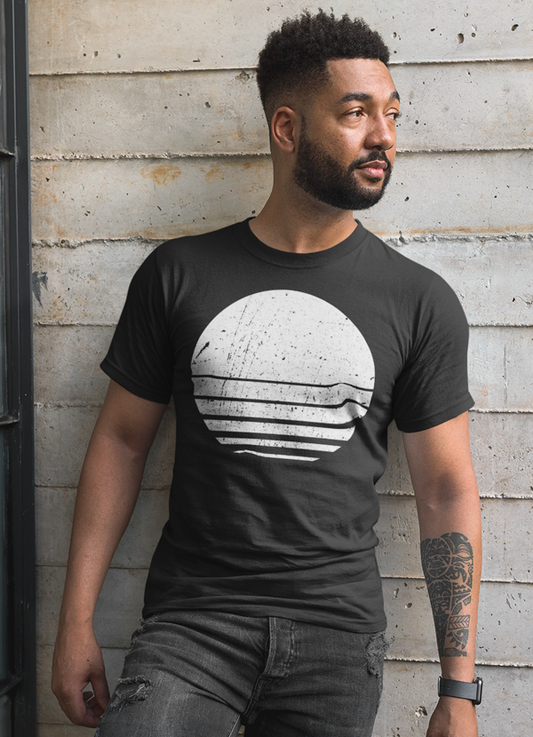 Men's Moon T-Shirt, Black & White