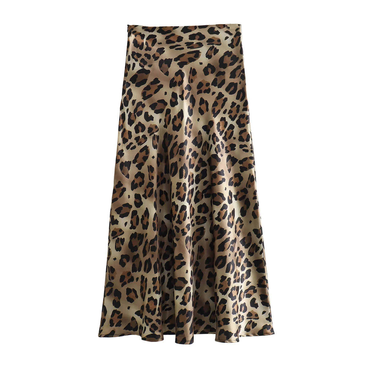 Women's Leopard, Satin Skirt, Maxi