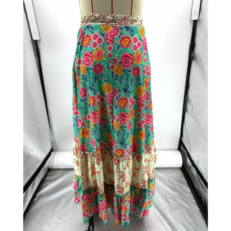 Fashionable Summer, Women's Printed, Long Skirt, Ruffled