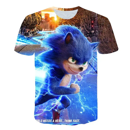 Sonic TShirt Kids Clothing Boys Cartoon Game Super Sonic