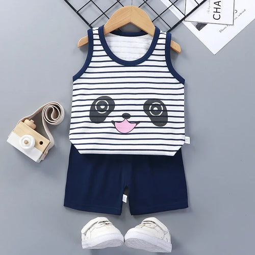 Children Sets Kids Clothes Boys Vest Suit  Summer Children's