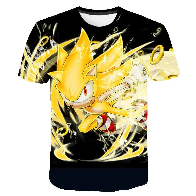 Sonic TShirt Kids Clothing Boys Cartoon Game Super Sonic