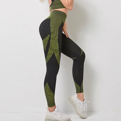 Women High Waist Yoga Leggings Gym Fitness Seamless Leggings Peach Hip