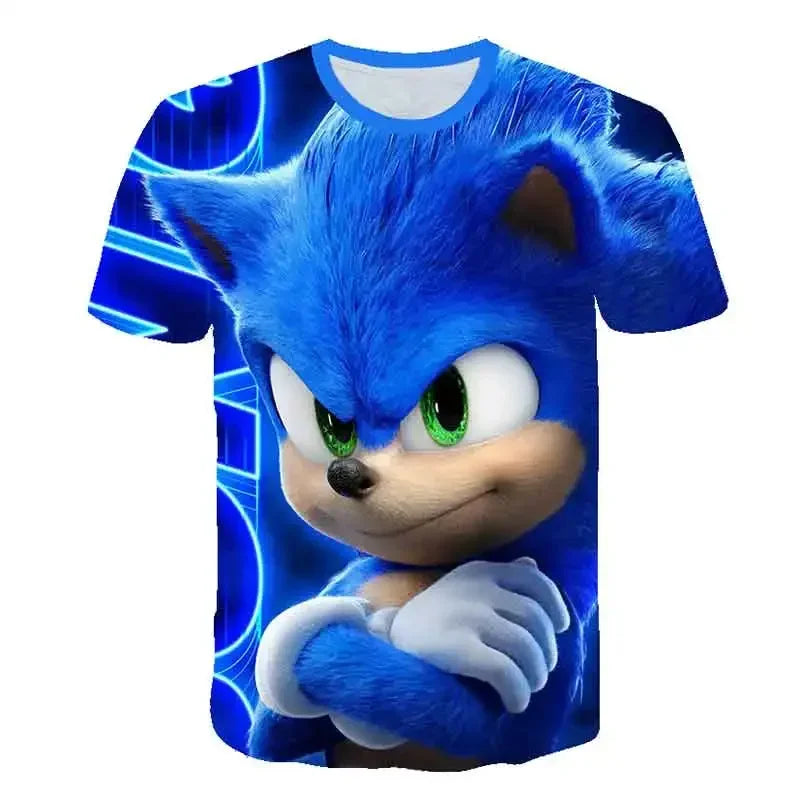 Sonic TShirt Kids Clothing Boys Cartoon Game Super Sonic