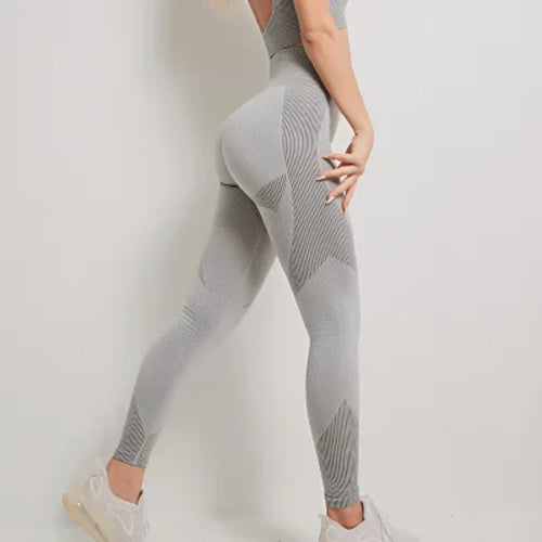 Women High Waist Yoga Leggings Gym Fitness Seamless Leggings Peach Hip