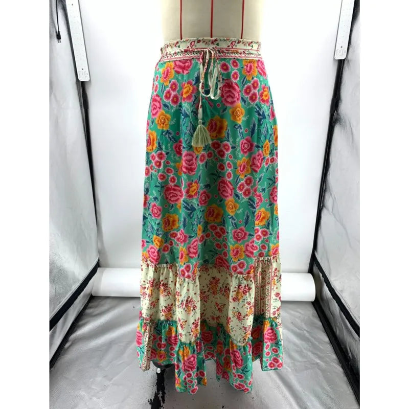 Fashionable Summer, Women's Printed, Long Skirt, Ruffled