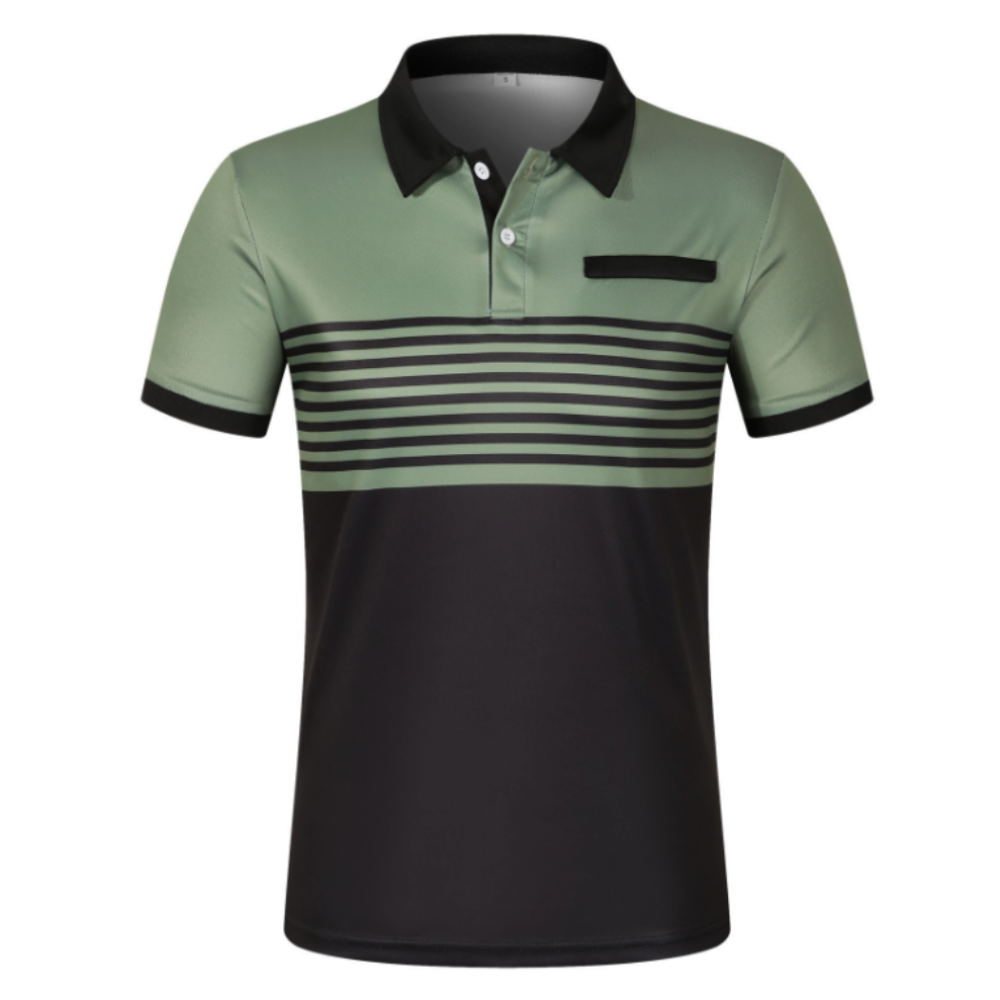 Men's Stripe Short Sleeve Polo Shirt