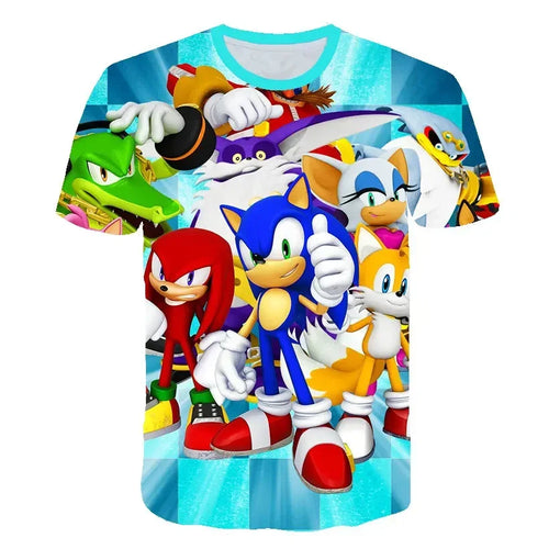 Sonic TShirt Kids Clothing Boys Cartoon Game Super Sonic