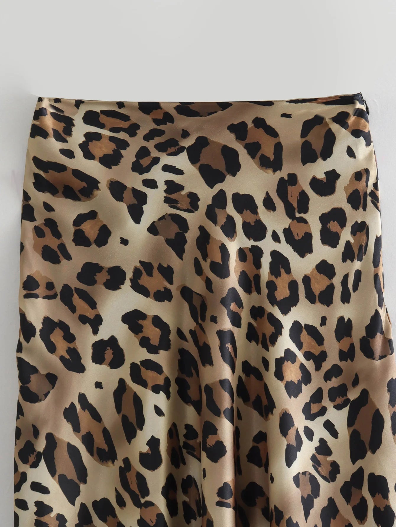 Women's Leopard, Satin Skirt, Maxi