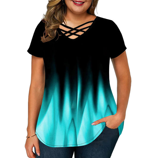 Women's Top, Summer, Short Sleeve, Plus Size