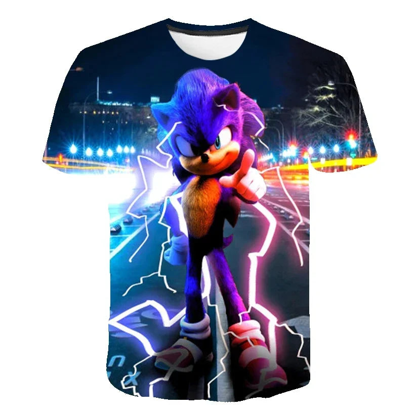 Sonic TShirt Kids Clothing Boys Cartoon Game Super Sonic