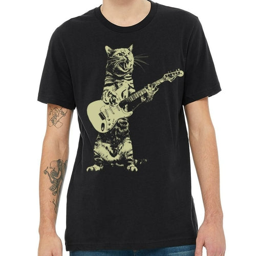 Men's Cat Playing Guitar T-Shirt