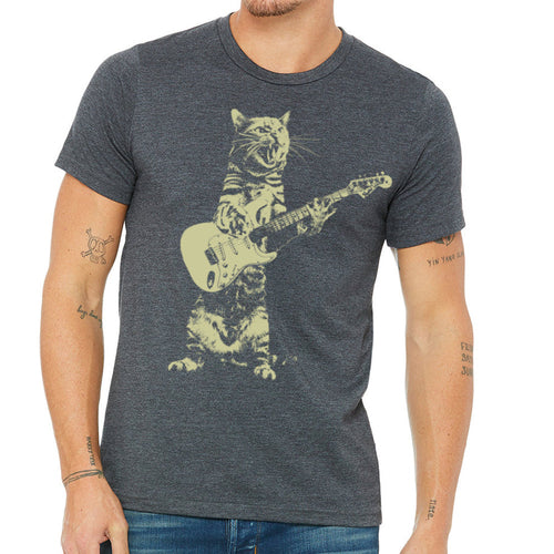 Men's Cat Playing Guitar T-Shirt