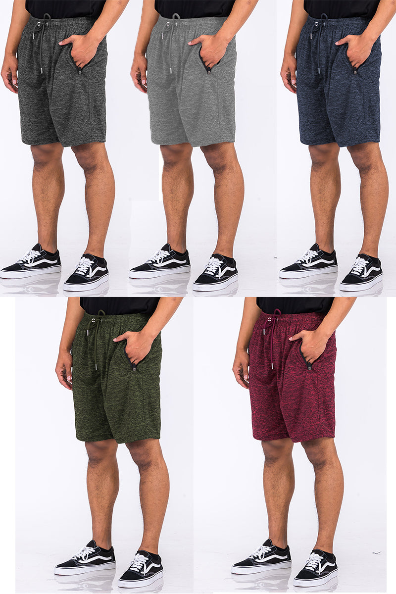 Men's Marbled Light Weight Active Shorts Drawstring