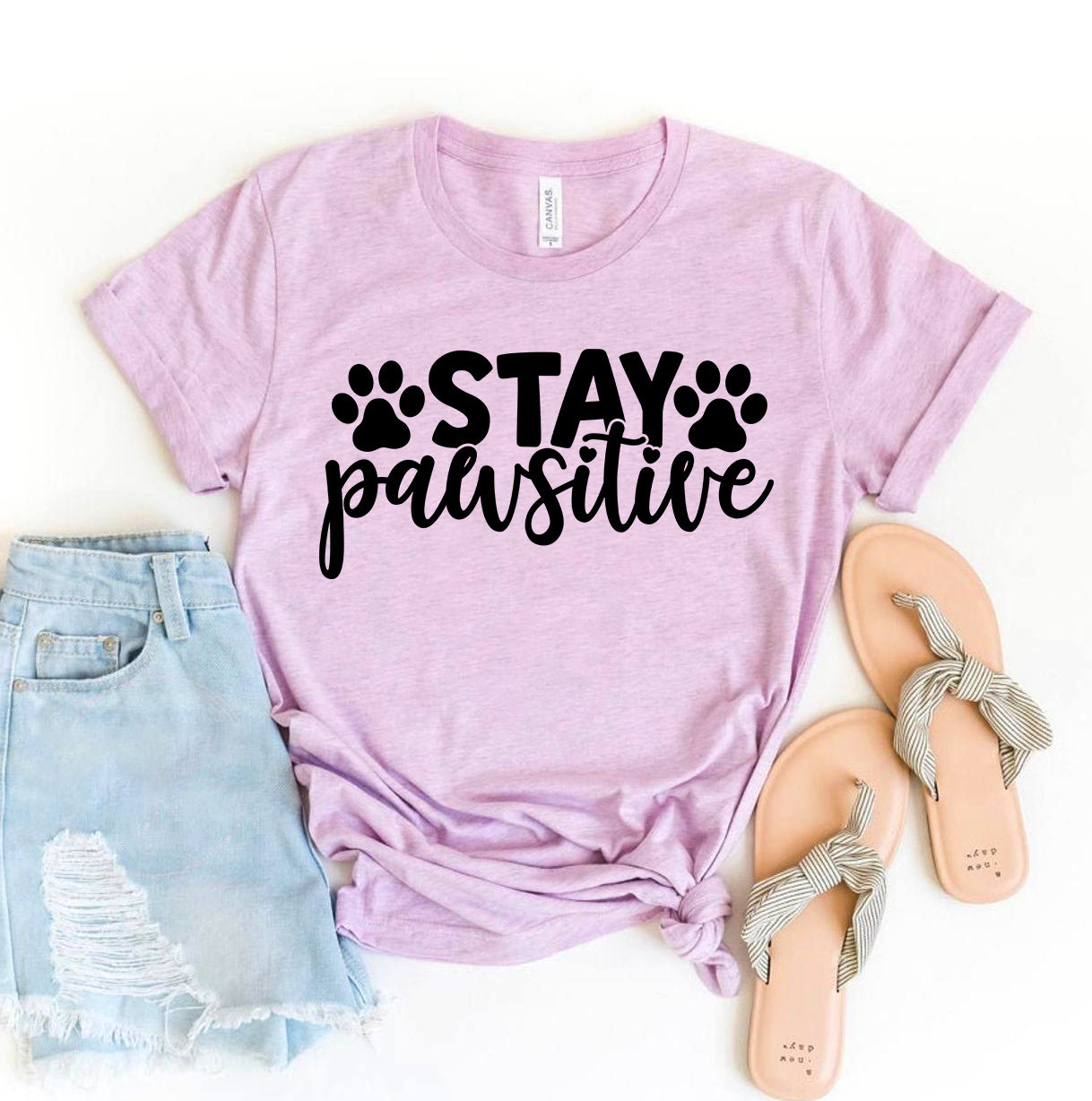 Women's "Stay Pawsitive" T-Shirt